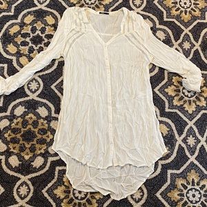 Silver jean co long white blouse